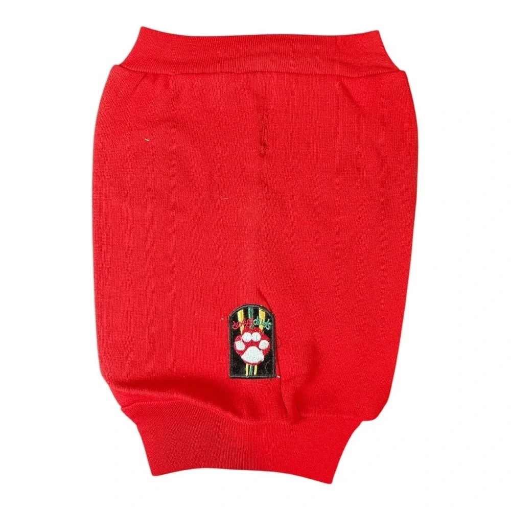 Doggiduds Dog Crew Neck Sweatshirt 100% Cotton Fleece Red Small